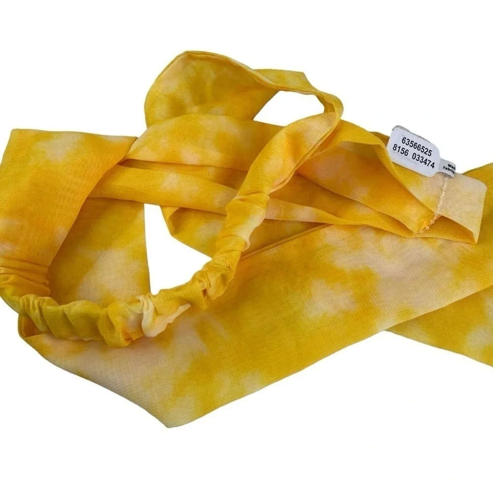 NEW Free People Yellow Tie Dye Headband Headscarf Tie Behind Soft